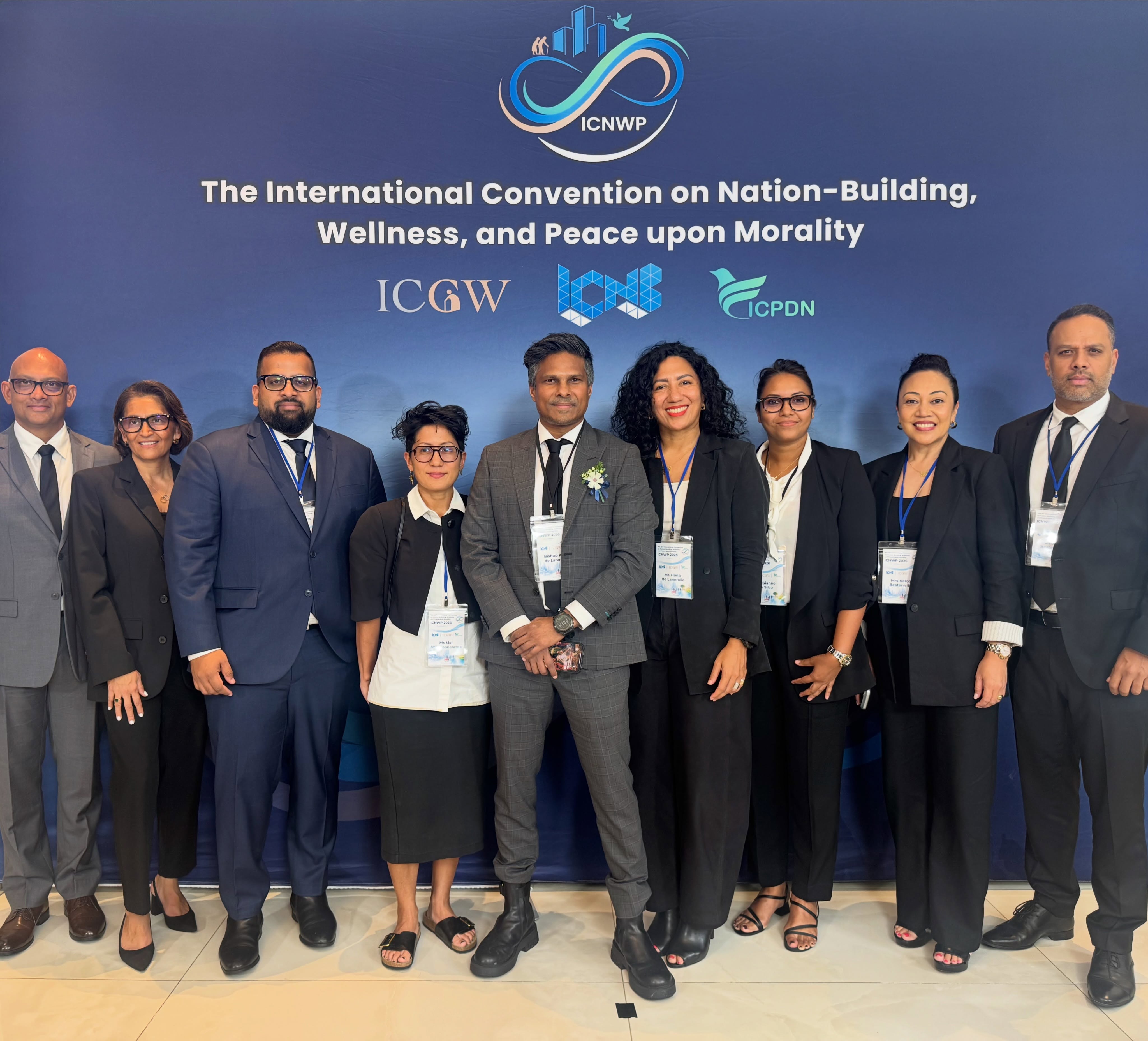 Kirby de Lanerolle with delegates at the 10th International Conference on Nation-Building 2026